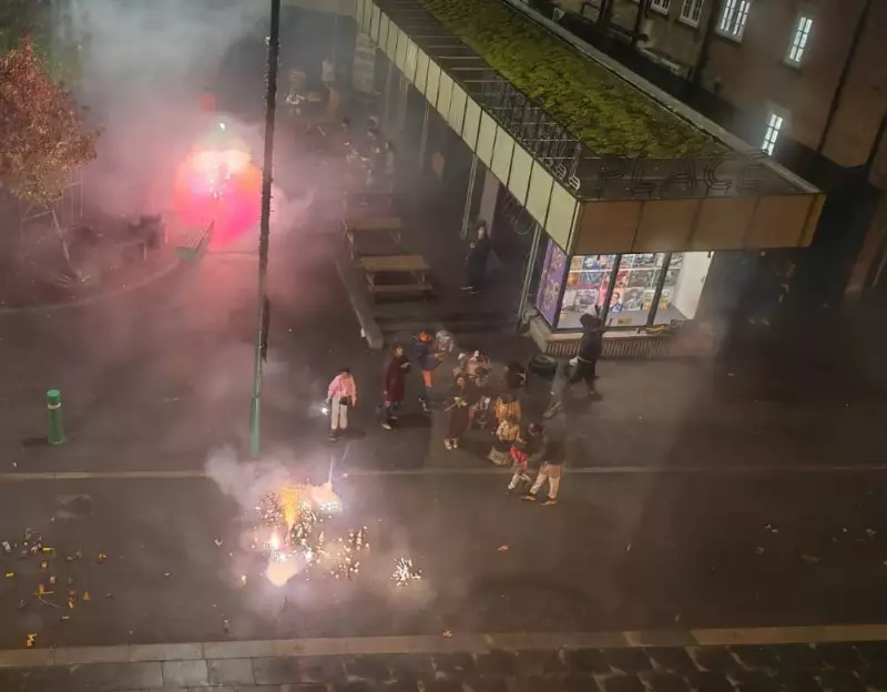 Shocking Footage: Fireworks Explode in Harrow Street After Being Hurled from Moving Cars