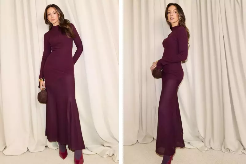 Michelle Keegan's Burgundy Dress Stuns Fans on Instagram