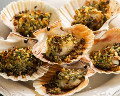Mark Hix's Baked Scallops with Herb Crust: A Classic British Recipe
