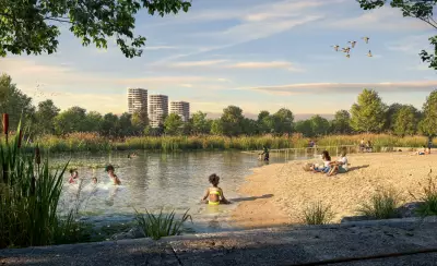 Wild Swimming Park Vision Unveiled for East London's Concrete Site