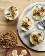 Benjamina Ebuehi's Yoghurt Panna Cotta with Banana & Tahini Crumble