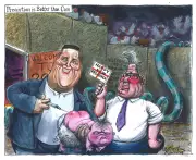 Martin Rowson's 2026 Cartoon Satirises Starmer and Streeting's NHS Stance