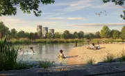 Wild Swimming Park Vision Unveiled for East London's Concrete Site