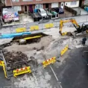 Massive 32-Foot Sinkhole Opens on Manchester Street Near Homes