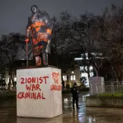 Winston Churchill Statue Vandalized with Pro-Palestine Graffiti in Parliament Square