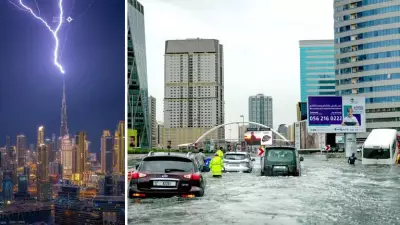 Dubai's Burj Khalifa Struck by Lightning Amid Severe Flooding Storms