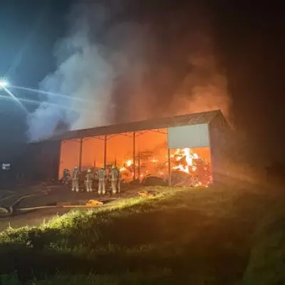 Ilford Hay Barn Engulfed in Massive Blaze, Horses Rescued by Firefighters