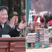 Kim Jong Un Observes Bizarre Military Display: Head-Breaking Stunts and Weapon Tests