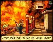 Political Cartoon Satirizes Trump's Iran Policy Impact on Oil Prices