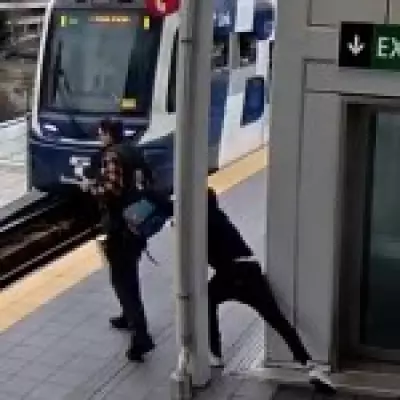 Shocking CCTV Shows Man Pushed Towards Moving Train at Seattle Station