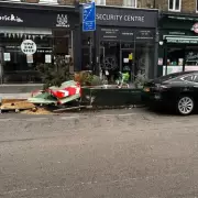 Fulham Crash: Car Smashes into Planter and Parklet on Wandsworth Bridge Road