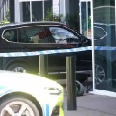 Child, 8, among three injured after car hits pedestrians and crashes into M4 service station
