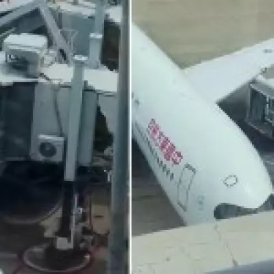 China Eastern Airlines Airbus A350 Crashes Into Jet Bridge at Shanghai Airport