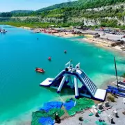 Bright Blue Lake with Aqua Park 40 Mins from London for Family Fun