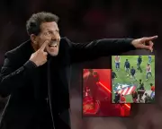 Diego Simeone Steps on Arsenal Crest in Revenge for Ben White's Tunnel Incident