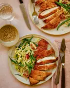 Georgina Hayden's Quick Panko Chicken with Miso Green Bean Salad Recipe