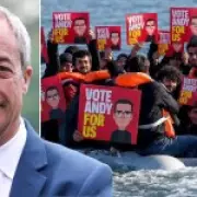 Nigel Farage Posts AI Image of Migrants with 'Vote Andy Burnham' Signs