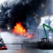 Thick Black Smoke Seen for Miles as Fire Rages in Belfast's Titanic Quarter