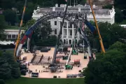 UFC Arena Under Construction on White House Lawn for Trump's 80th Birthday