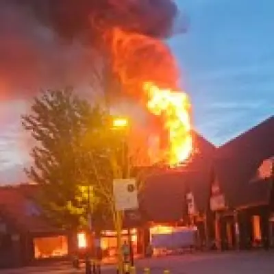 Shopping Centre Roof Collapses After Massive Fire in Leicestershire