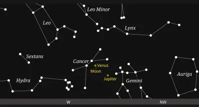 Sliver of Moon and Venus Create Twilight Conjunction