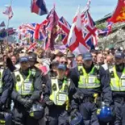 Anti-immigration protesters claim urine and faeces thrown at them in Brighton clash