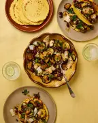 Meera Sodha's Fried Courgette, Black Bean and Goat's Cheese Tacos
