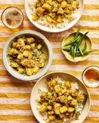 Nisha Katona's Quick Indian Favorites: Poppy Seed Potatoes and Chicken Kebabs