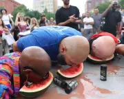 Photos of the weekend: melon-eating contest, naked bike ride, and more