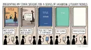 Tom Gauld mocks highbrow novel cover design clichés