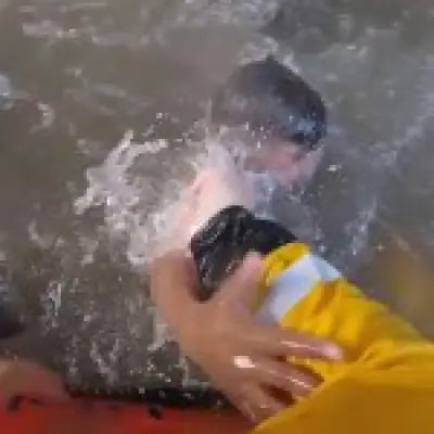 Bodycam shows rescue of two boys seconds from drowning at Blackpool Pier
