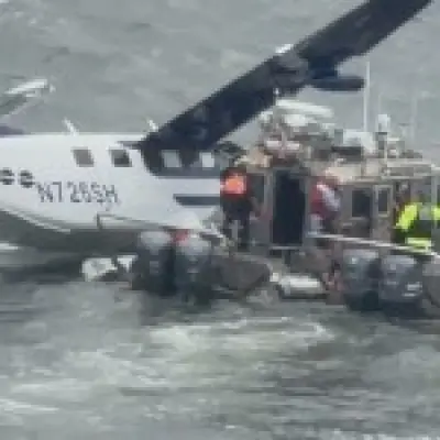 Eight rescued after seaplane crash-lands in New York's East River