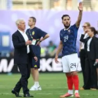 Rayan Cherki appears to blank Didier Deschamps after France World Cup win