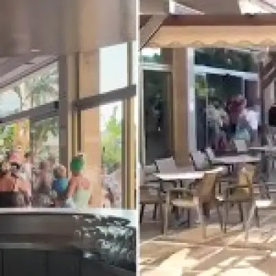 Sunbed stampede in Spain as holidaymakers race for pool spots after hour-long queue