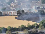 100 Firefighters Battle Huge Grassland Blaze in East London
