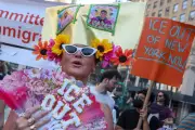86 beams of light and ICE Out protest: photos of the day – Wednesday