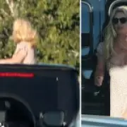 Britney Spears stands through sunroof on LA freeway months after DUI case