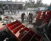 Israeli strike on Gaza funeral kills at least seven, hospital says
