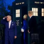 King Charles and Queen Camilla emerge from Tardis at Commonwealth Games opening