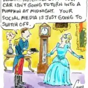 Metro cartoon by Guy Venables on social media addiction and teen ban
