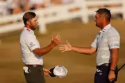 New dad Sam Burns leads Open by two shots after third round at Royal Birkdale