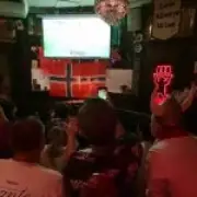 Norway expats in London cheer against England at 'Viking fortress' pub