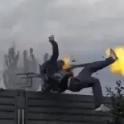 Russian soldier nearly kills comrades as machine gun spins out of control during training
