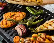 Vegan BBQ: Jerk aubergines, stuffed courgettes, griddled pineapple