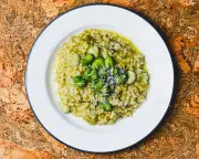 Zero-waste broad bean pod risotto recipe from Tom Hunt