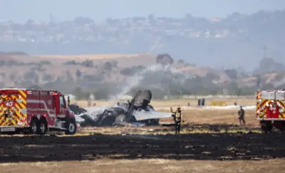 F-35B jet crashes near San Diego base, pilot survives with minor injuries