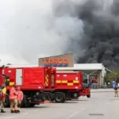 Fire near Tesco in Saddleworth forces evacuation of over 40 homes