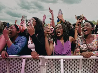 Jedward spotted in crowd at All Points East festival in London