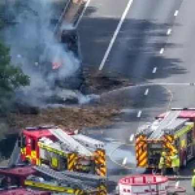 M4 Shut After Hay Lorry Fire Causes Severe Delays Near Swindon