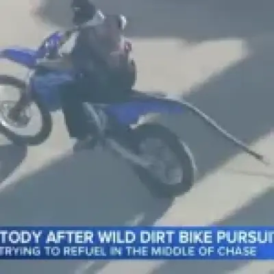 Teen biker stops for gas mid-chase, then caught in bin